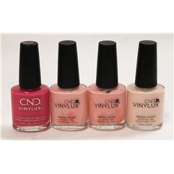 LOT OF 4 ASSORTED CND VINYLUX NAIL POLISH