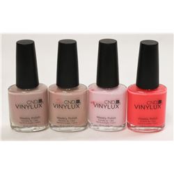 LOT OF 4 ASSORTED CND VINYLUX NAIL POLISH