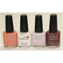 LOT OF 4 ASSORTED CND VINYLUX NAIL POLISH