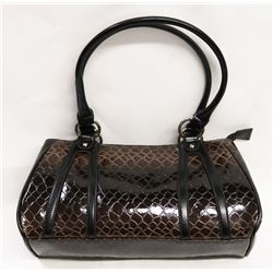BROWN SNAKE SKIN STYLE HANDBAG