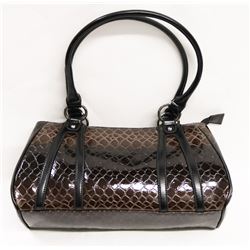 BROWN SNAKE SKIN STYLE HANDBAG