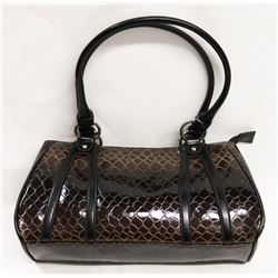 BROWN SNAKE SKIN STYLE HANDBAG