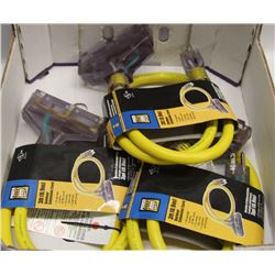 BOX OF 3 - 3FT OUTDOOR EXTENSION CORDS LIGHTED END