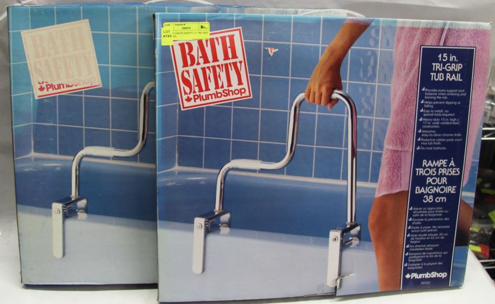 LOT OF 2 BATH SAFETY 15" TRI GRIP TUB RAIL Kastner Auctions