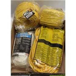 FLAT OF ASSORTED TWISTED POLY ROPE