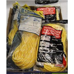 FLAT OF ASSORTED TWISTED POLY ROPE