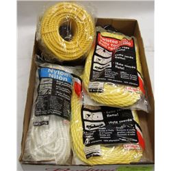 FLAT OF ASSORTED TWISTED POLY ROPE