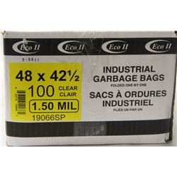 INDUSTRIAL GARBAGE BAGS 48" X 42.5" , 100 PER BOX