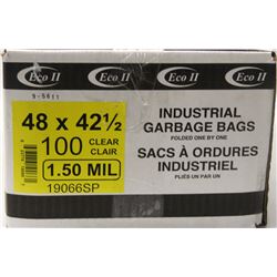 INDUSTRIAL GARBAGE BAGS 48" X 42.5" , 100 PER BOX
