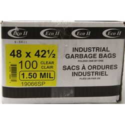 INDUSTRIAL GARBAGE BAGS 48" X 42.5" , 100 PER BOX