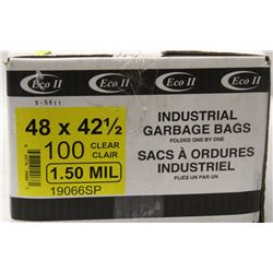 INDUSTRIAL GARBAGE BAGS 48" X 42.5" , 100 PER BOX