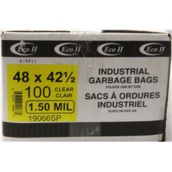 INDUSTRIAL GARBAGE BAGS 48" X 42.5" , 100 PER BOX