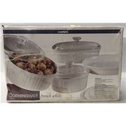 CORNINGWARE FRENCH WHITE 9PC SET