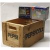 Image 1 : VINTAGE PEPSI CRATE WITH 2 SECURITY LIGHTS