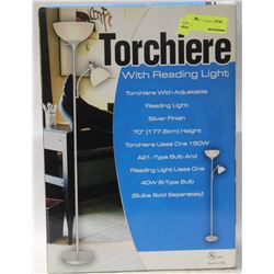 TORCHIERE WITH READING LIGHT 70" TALL