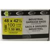 Image 1 : INDUSTRIAL GARBAGE BAGS 48" X 42.5" , 100 PER BOX