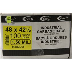INDUSTRIAL GARBAGE BAGS 48" X 42.5" , 100 PER BOX