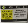 Image 1 : INDUSTRIAL GARBAGE BAGS 48" X 42.5" , 100 PER BOX
