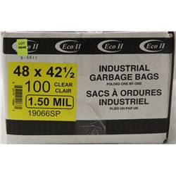 INDUSTRIAL GARBAGE BAGS 48" X 42.5" , 100 PER BOX