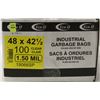 Image 1 : INDUSTRIAL GARBAGE BAGS 48" X 42.5" , 100 PER BOX