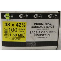 INDUSTRIAL GARBAGE BAGS 48" X 42.5" , 100 PER BOX