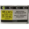 Image 1 : INDUSTRIAL GARBAGE BAGS 48" X 42.5" , 100 PER BOX