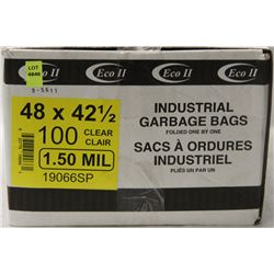 INDUSTRIAL GARBAGE BAGS 48" X 42.5" , 100 PER BOX