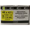 Image 1 : INDUSTRIAL GARBAGE BAGS 48" X 42.5" , 100 PER BOX