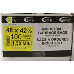 INDUSTRIAL GARBAGE BAGS 48" X 42.5" , 100 PER BOX