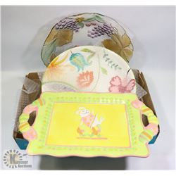 3 ASSORTED SERVING TRAYS