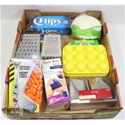 FLAT OF ASSORTED ITEMS INCLUDING MAGIC BAG,