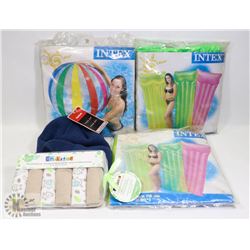 2 AIR MATTRESSES WITH BEACH BALL