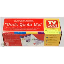 TV GUIDE "DON'T QUOTE ME" GAME