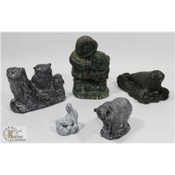 LOT OF WOLF ORIGINALS CARVINGS