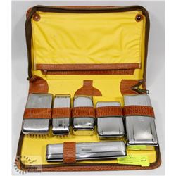 ANTIQUE MENS GENUINE LEATHER GROOMING CASE