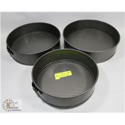 GROUP OF 3 NON-STICK SPRING FORM PANS, 9,10 & 11"
