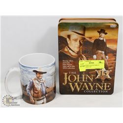 JOHN WAYNE COLLECTION 15 MOVIES AND CUP