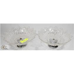 PAIR OF FEDERAL PEDAL DEPRESSION GLASS BOWLS