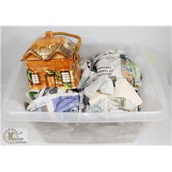TOTE OF PRICE CABIN POTTERY WITH TEA POTS, COFFEE