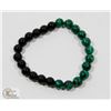 Image 1 : #72-NATURAL MALACHITE & MATTE BEAD BRACELET 8MM