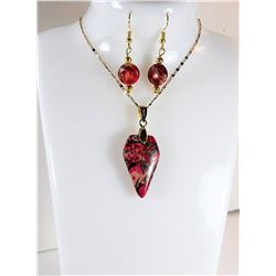 20) ROSE COLORED SEA SEDIMENT PENDANT