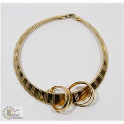 SAKS FIFTH AVE GOLD TONE EARRINGS AND NECKLACE SET