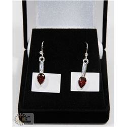 #94-NATURAL RED GARNET  DANGLING  EARRINGS