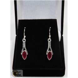 #89-NATURAL RED RUBY DANGLING  EARRINGS