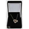 Image 1 : #109-NATURAL  AMETHYST & CZ PENDANT NECKLACE
