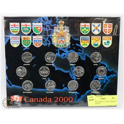 CANADIAN 2000 UNC  MILLENNIUM QUARTER SET