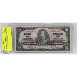 1937 CANADA $10 NOTE