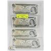 Image 1 : 4 UNCIRCULATED CANADIAN. $1 BILL WITH SEQUENCE