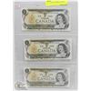 Image 1 : 1973 LOT OF 3 UNCIRCULATED $1 NOTES