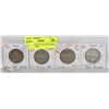 Image 1 : LOT OF 4 CANADA 50 CENT COINS 1957, 1943, 1952,